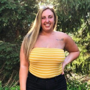 Striped Yellow Tube Top